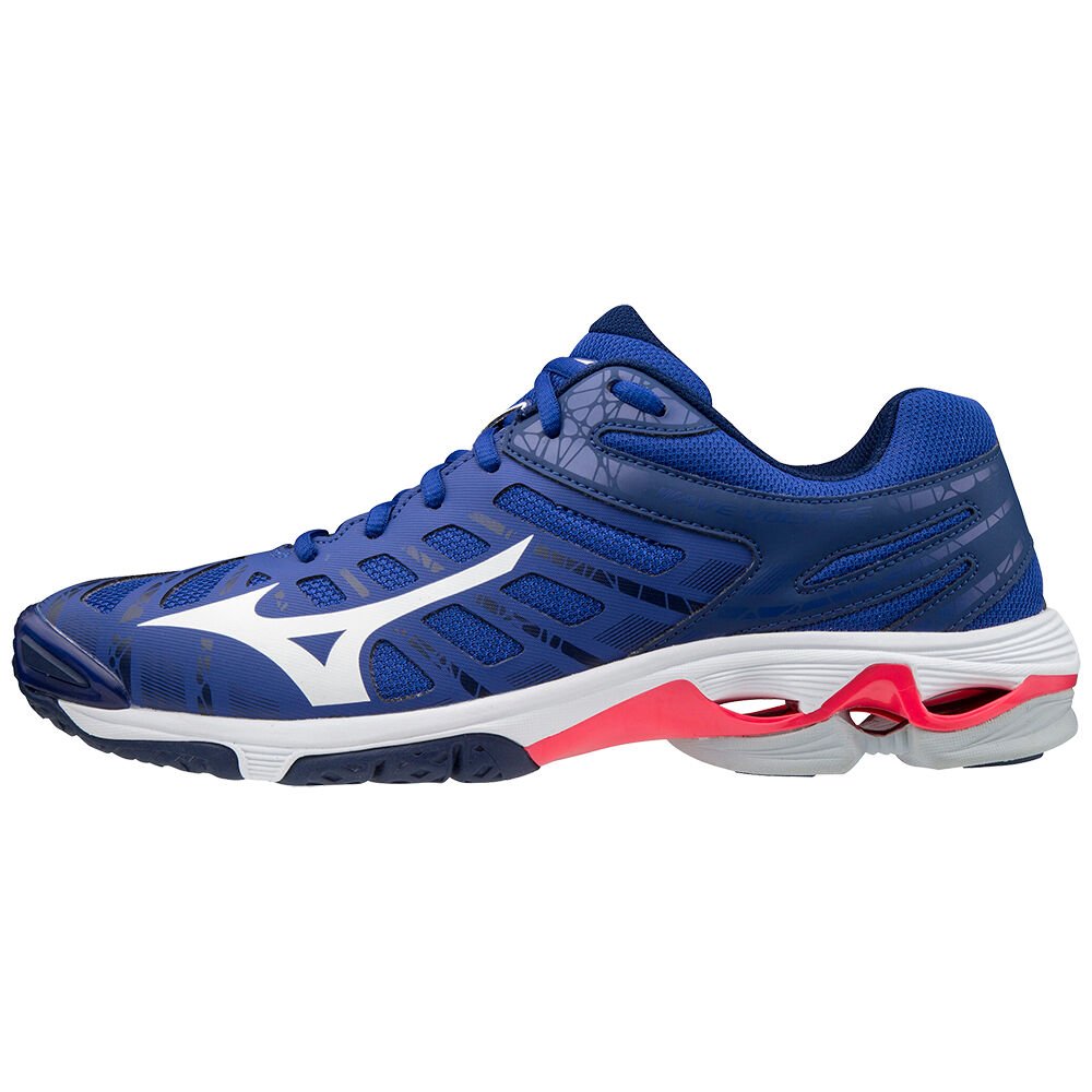 Sapatilhas Voleibol Mizuno Wave Voltage - Mulher - Azuis/Branco/Rosa - JVKSY3279